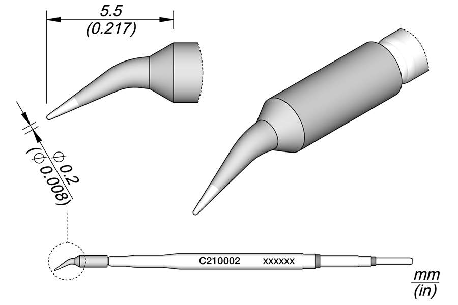 C210002 - Conical Bent Cartridge Ø 0.2